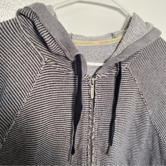 Calvin Klein Performance Zip Hoodie Gray Terry Cloth - Picture 6 of 11
